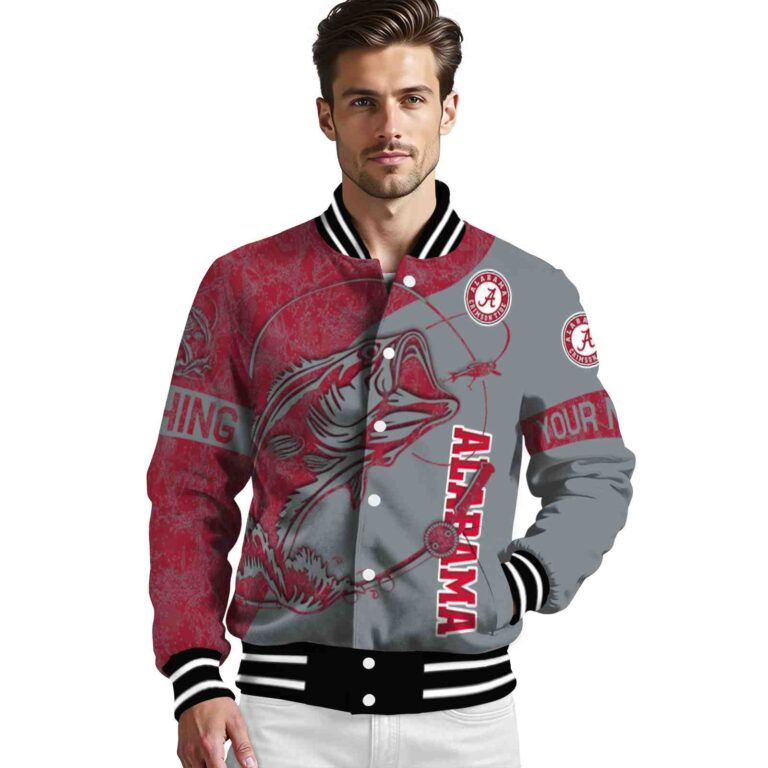 custom alabama crimson tide fishing rod gray jacket high quality