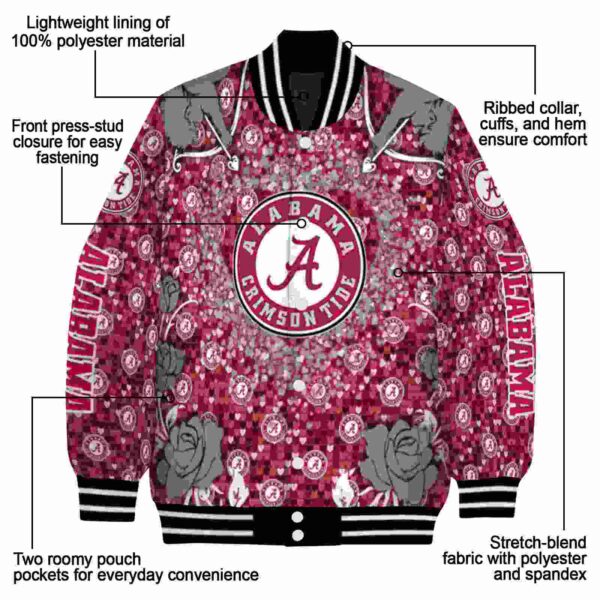 custom alabama crimson tide heart explosion crimson jacket new arrival