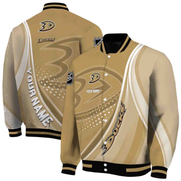 custom anaheim ducks wave patterns gold jacket fashion forward