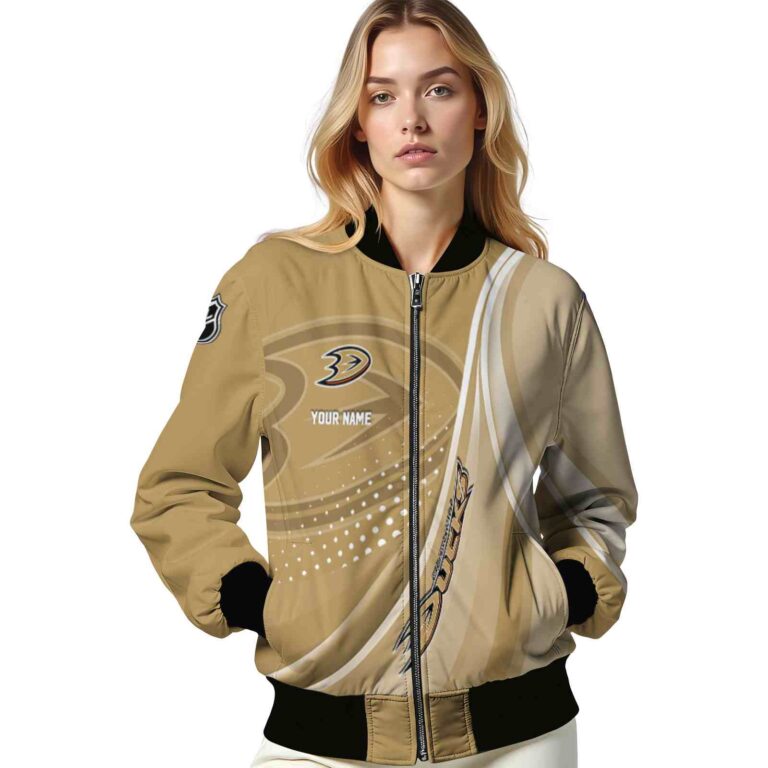 custom anaheim ducks wave patterns gold jacket latest model