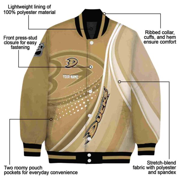 custom anaheim ducks wave patterns gold jacket new arrival