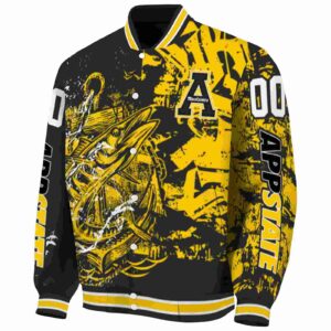 custom appalachian state mountaineers fishing art black jacket best selling