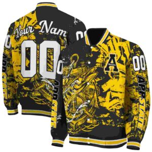 custom appalachian state mountaineers fishing art black jacket fashion forward