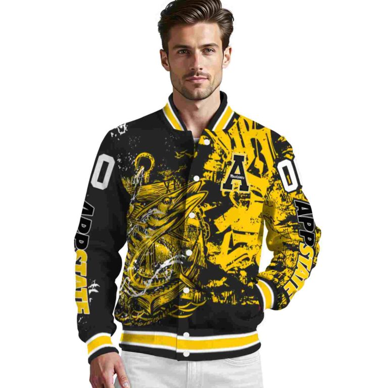 custom appalachian state mountaineers fishing art black jacket high quality