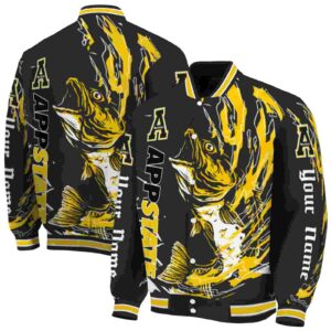 custom appalachian state mountaineers fishing passion black white jacket fashion forward