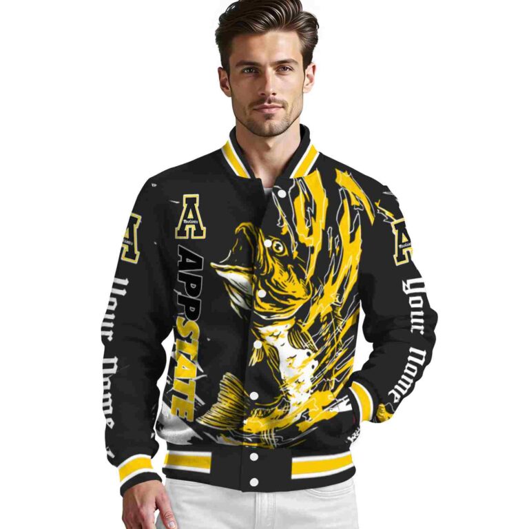 custom appalachian state mountaineers fishing passion black white jacket high quality