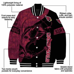 custom arizona cardinals fishing rod black jacket new arrival