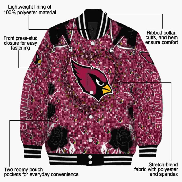 custom arizona cardinals heart explosion red jacket new arrival