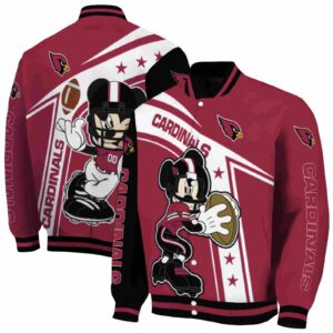 custom arizona cardinals mickey football red white jacket fashion forward