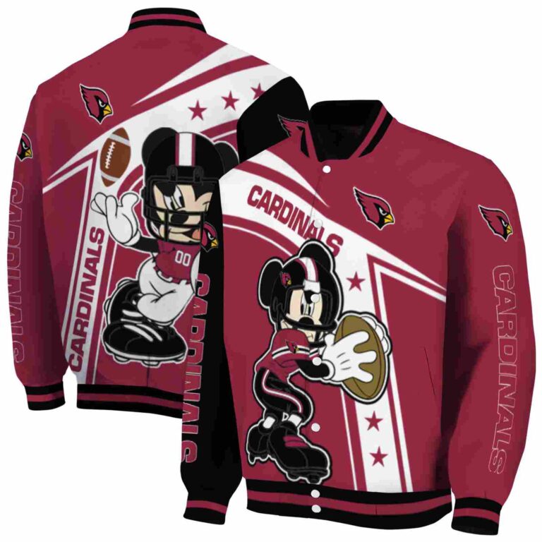custom arizona cardinals mickey football red white jacket fashion forward