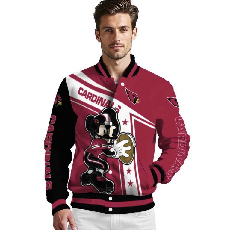 custom arizona cardinals mickey football red white jacket high quality