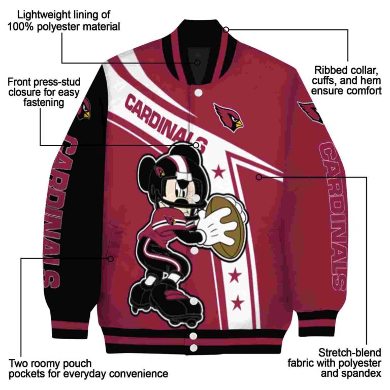 custom arizona cardinals mickey football red white jacket new arrival