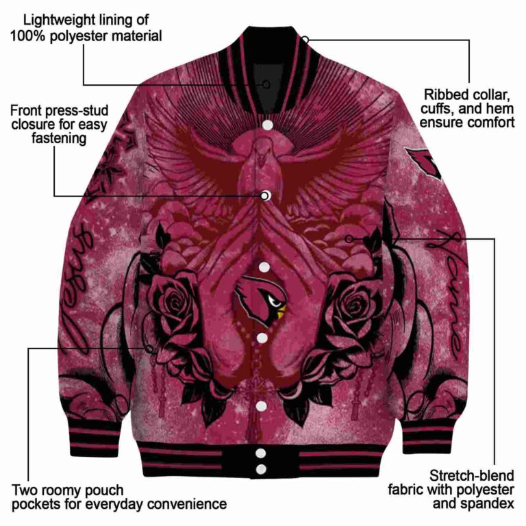 custom arizona cardinals praying hands red jacket new arrival