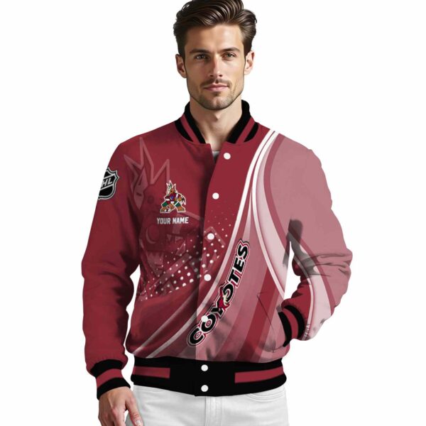 custom arizona coyotes wave patterns red jacket high quality