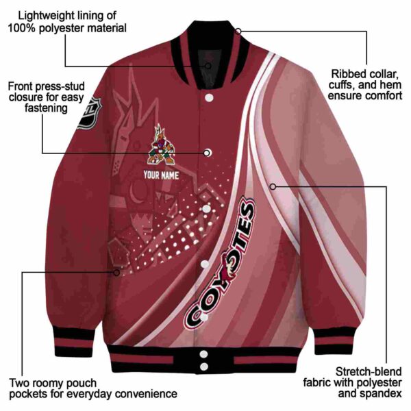 custom arizona coyotes wave patterns red jacket new arrival