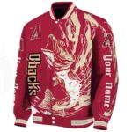 custom arizona diamondbacks fishing passion red white jacket best selling