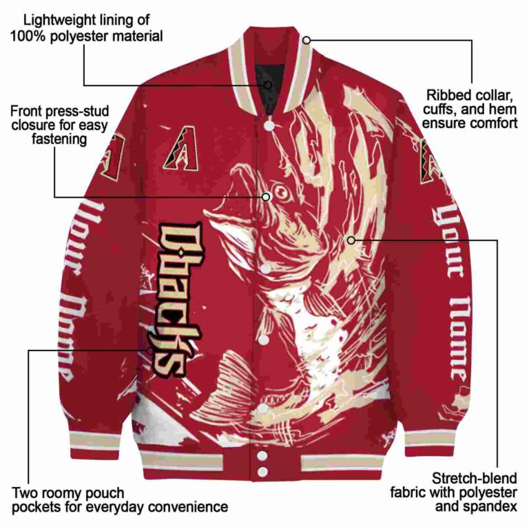 custom arizona diamondbacks fishing passion red white jacket new arrival