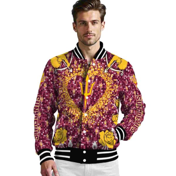 custom arizona state sun devils heart explosion maroon jacket high quality