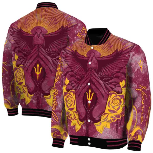 custom arizona state sun devils praying hands maroon jacket fashion forward