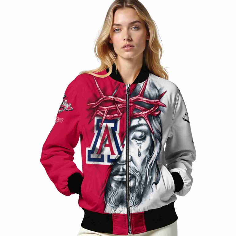 custom arizona wildcats jesus tears red white jacket latest model