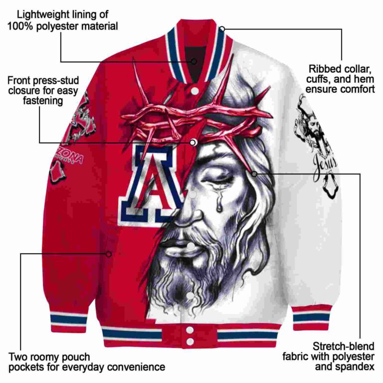 custom arizona wildcats jesus tears red white jacket new arrival