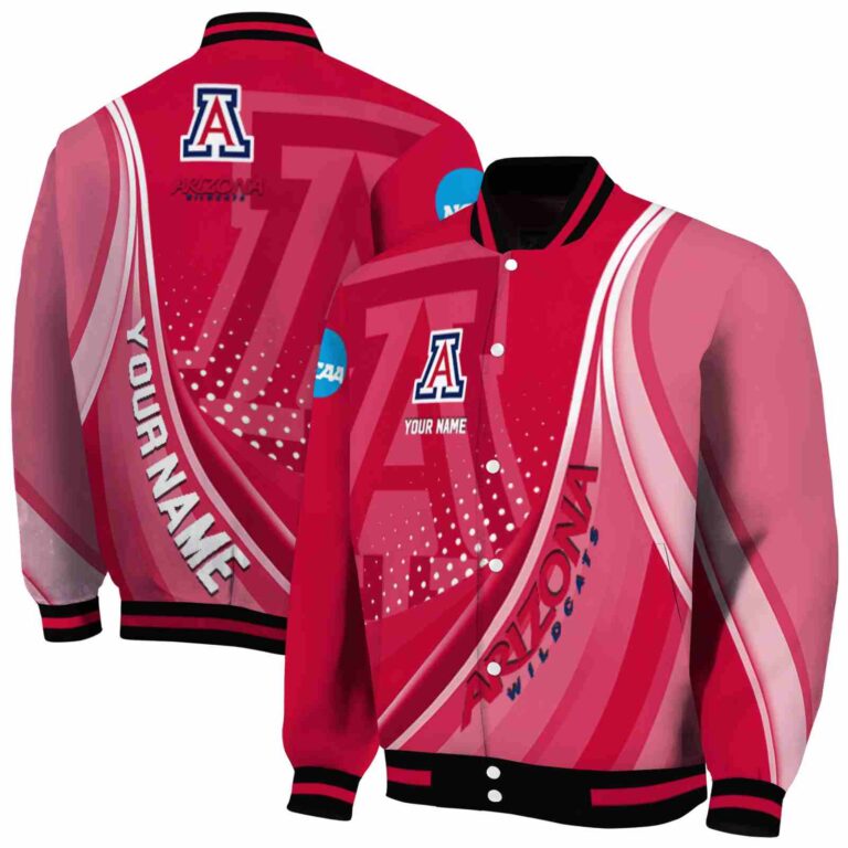 custom arizona wildcats wave patterns red jacket fashion forward