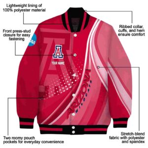 custom arizona wildcats wave patterns red jacket new arrival