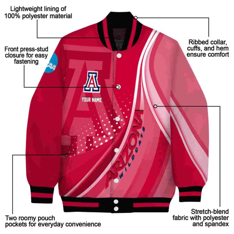 custom arizona wildcats wave patterns red jacket new arrival