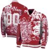 custom arkansas razorbacks fishing art red jacket fashion forward