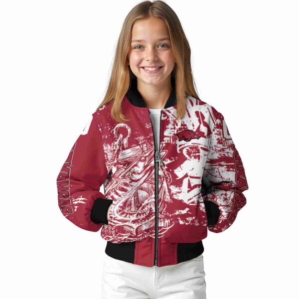 custom arkansas razorbacks fishing art red jacket top rated