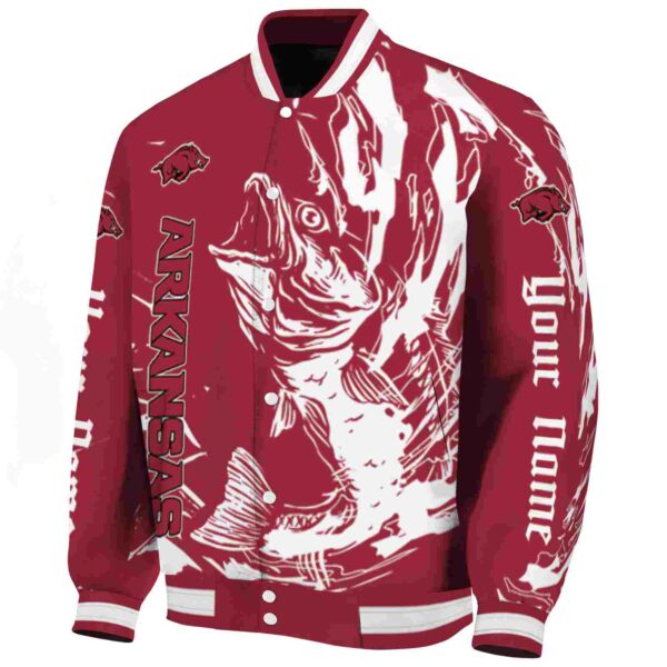 custom arkansas razorbacks fishing passion red white jacket best selling