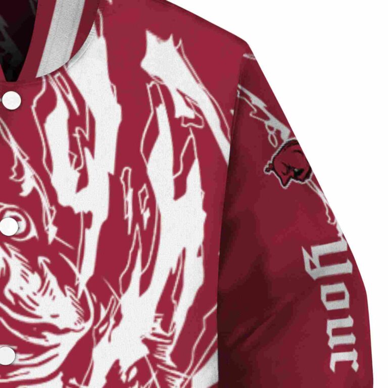 custom arkansas razorbacks fishing passion red white jacket premium grade
