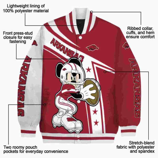 custom arkansas razorbacks mickey football red white jacket new arrival