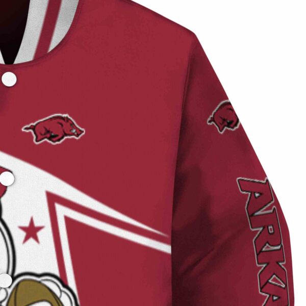 custom arkansas razorbacks mickey football red white jacket premium grade