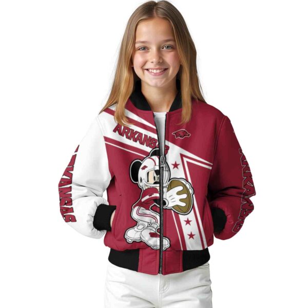 custom arkansas razorbacks mickey football red white jacket top rated