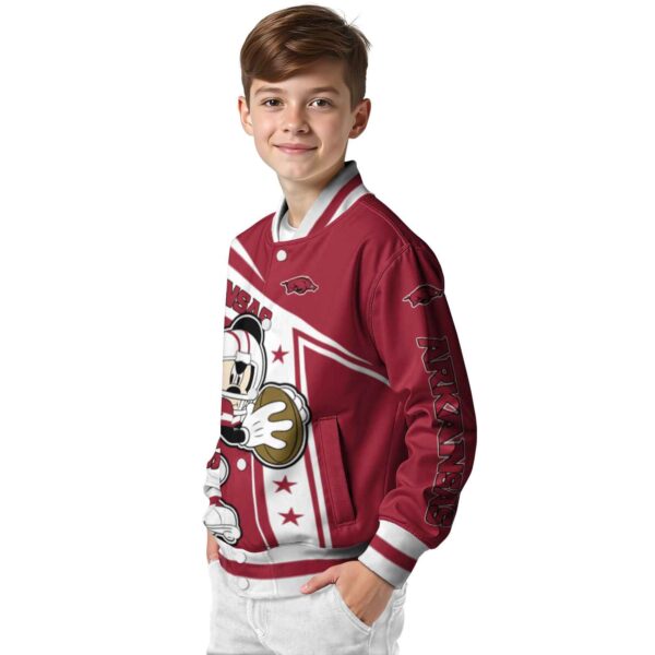 custom arkansas razorbacks mickey football red white jacket trendy
