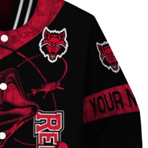 custom arkansas state red wolves fishing rod black jacket premium grade