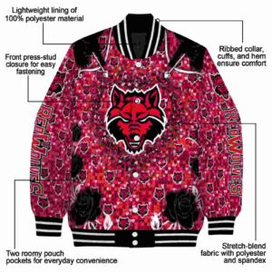 custom arkansas state red wolves heart explosion scarlet jacket new arrival