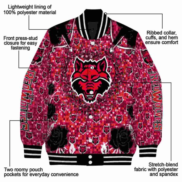 custom arkansas state red wolves heart explosion scarlet jacket new arrival
