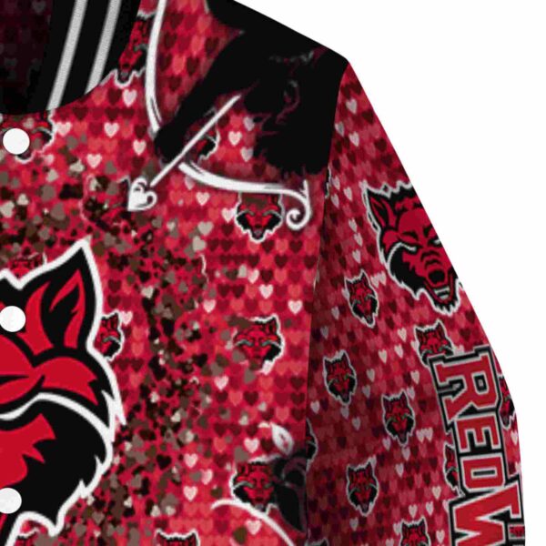 custom arkansas state red wolves heart explosion scarlet jacket premium grade