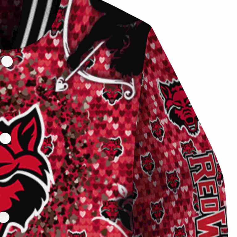custom arkansas state red wolves heart explosion scarlet jacket premium grade