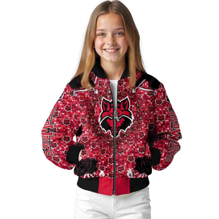 custom arkansas state red wolves heart explosion scarlet jacket top rated