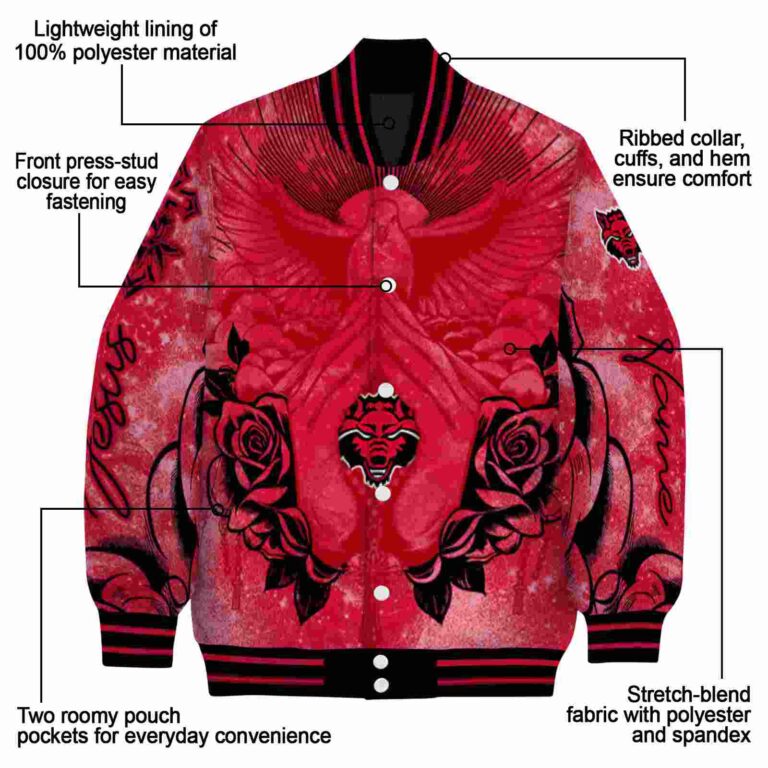 custom arkansas state red wolves praying hands scarlet jacket new arrival