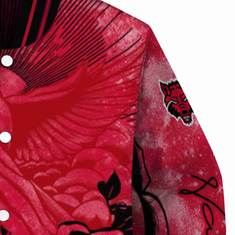 custom arkansas state red wolves praying hands scarlet jacket premium grade
