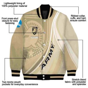 custom army black knights wave patterns gold jacket new arrival