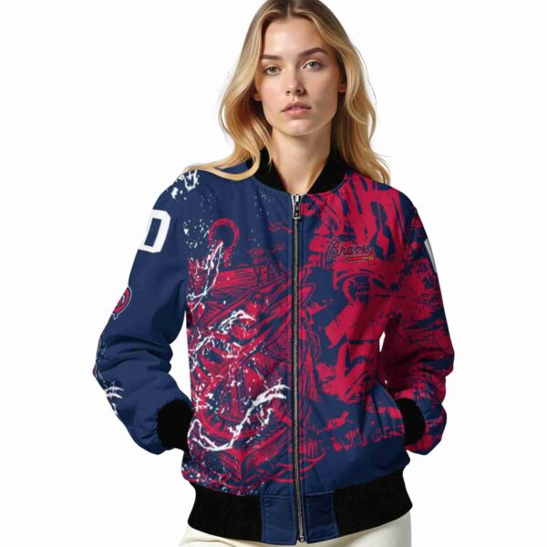 custom atlanta braves fishing art navy jacket latest model