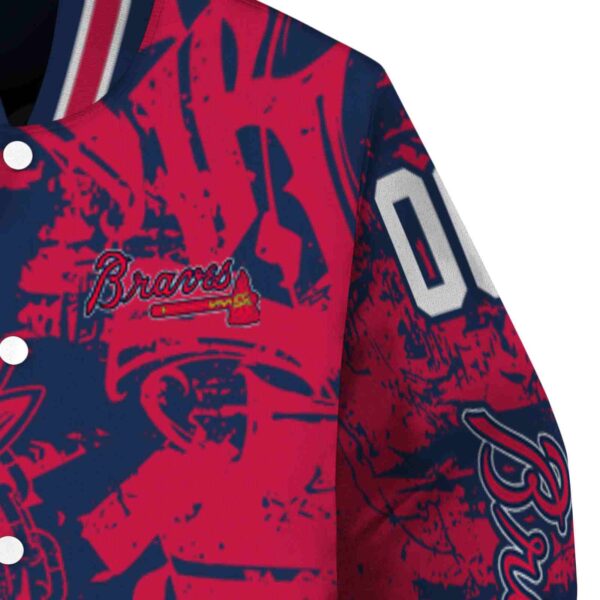 custom atlanta braves fishing art navy jacket premium grade