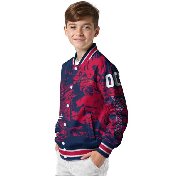 custom atlanta braves fishing art navy jacket trendy