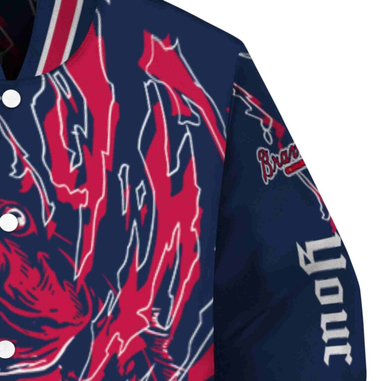 custom atlanta braves fishing passion navy white jacket premium grade