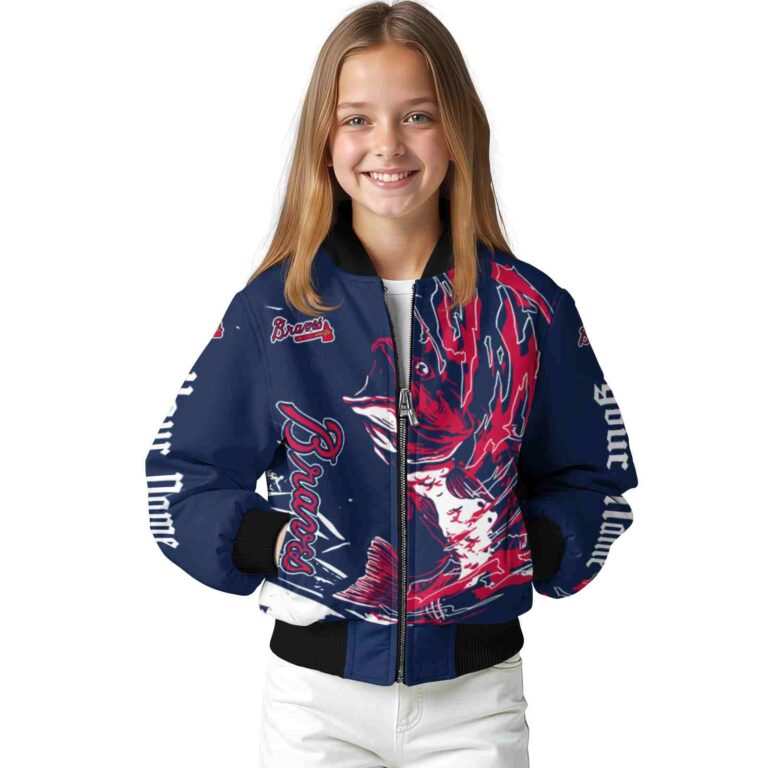 custom atlanta braves fishing passion navy white jacket top rated